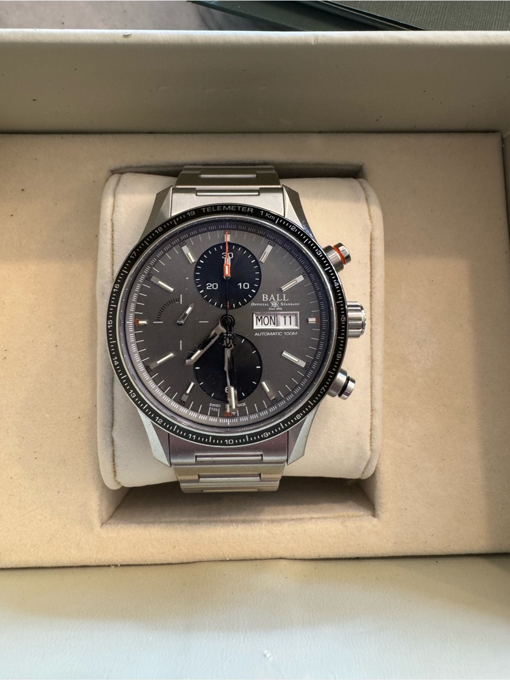 BALL Fireman Storm  Chaser Chronograph Stainless Steel Watch - Grey Dial